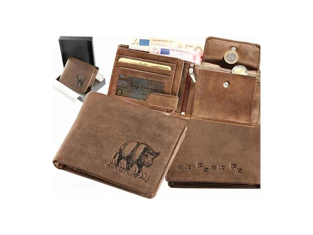 Poľovnícka koženná peňaženka 40 - diviak