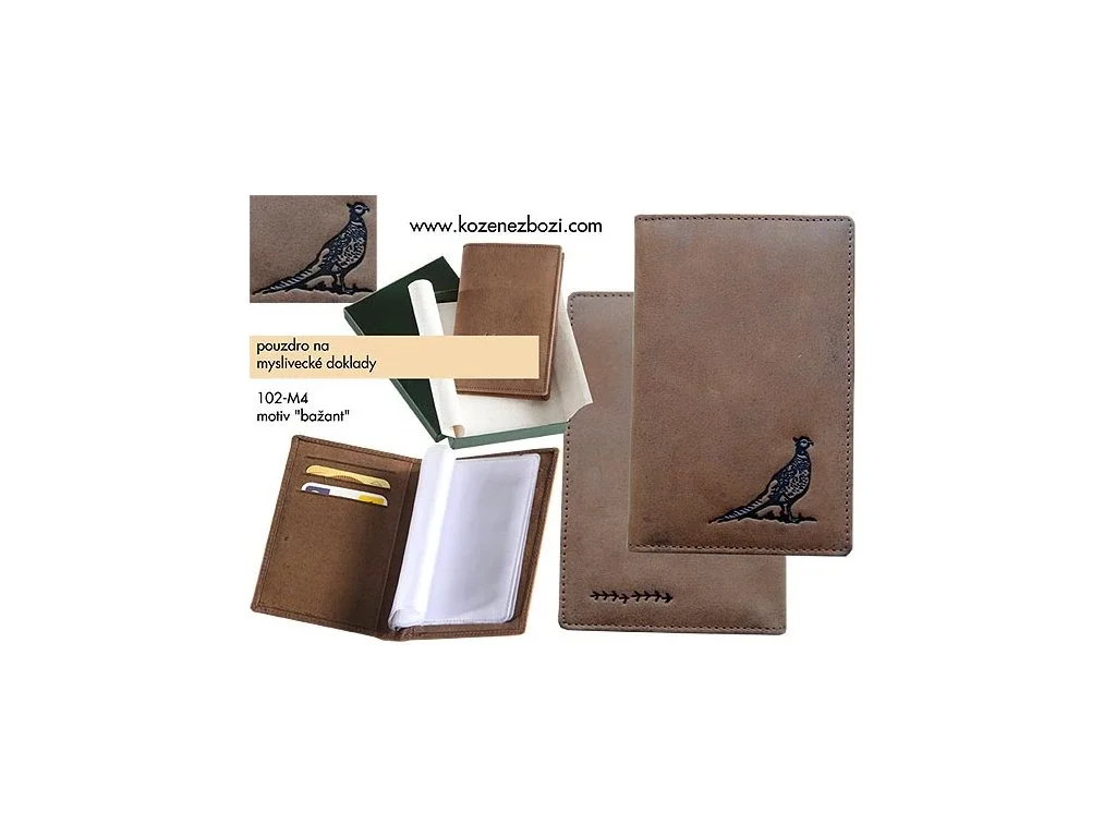 Poľovnícke púzdro na doklady, dokladovka - bažant