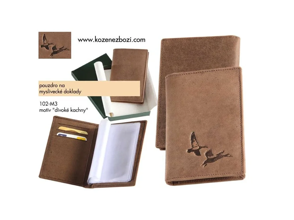 Poľovnícke púzdro na doklady, dokladovka - divoké kačice