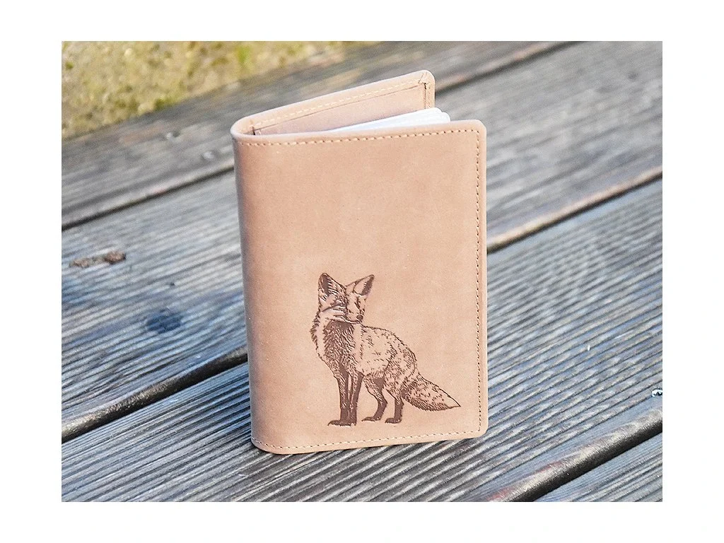 Poľovnícke púzdro na doklady, dokladovka - líška