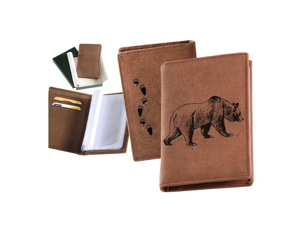Poľovnícke púzdro na doklady, dokladovka - medveď